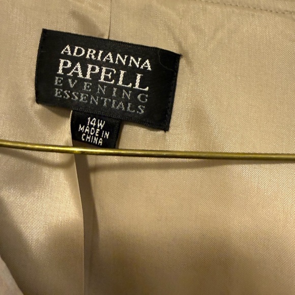 Adrianna Papell Gold Jacket Blazer top with Floral Detail - Picture 6 of 8